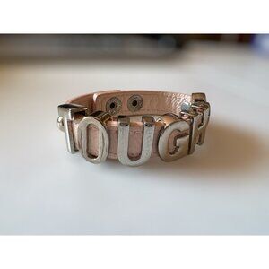 BCB Generation Light Pink Leather TOUGH <3 Bracelet with Snap Closure